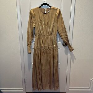 Topshop Gold Maxi Dress